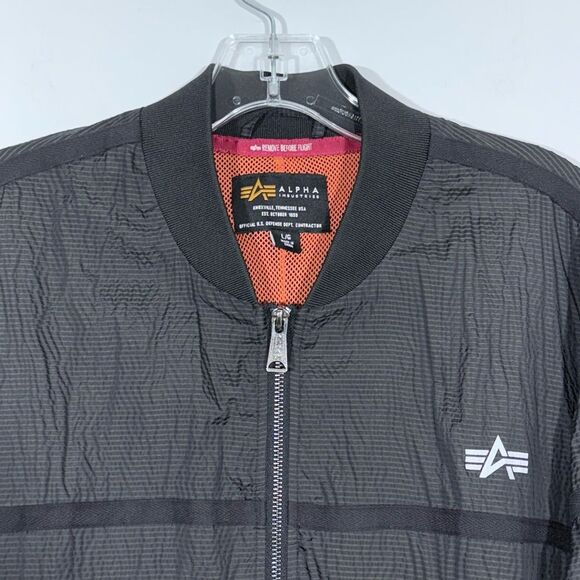 Alpha Industries Parachute Textured Taped Slim Fit Full Zip Utility Jacket L - Picture 8 of 16